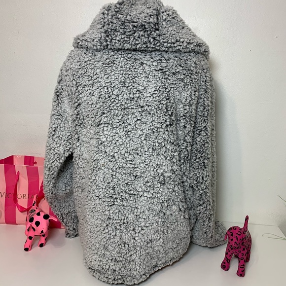 PINK VS SHERPA FUNNEL NECK HOODIE PULLOVER - Picture 6 of 7